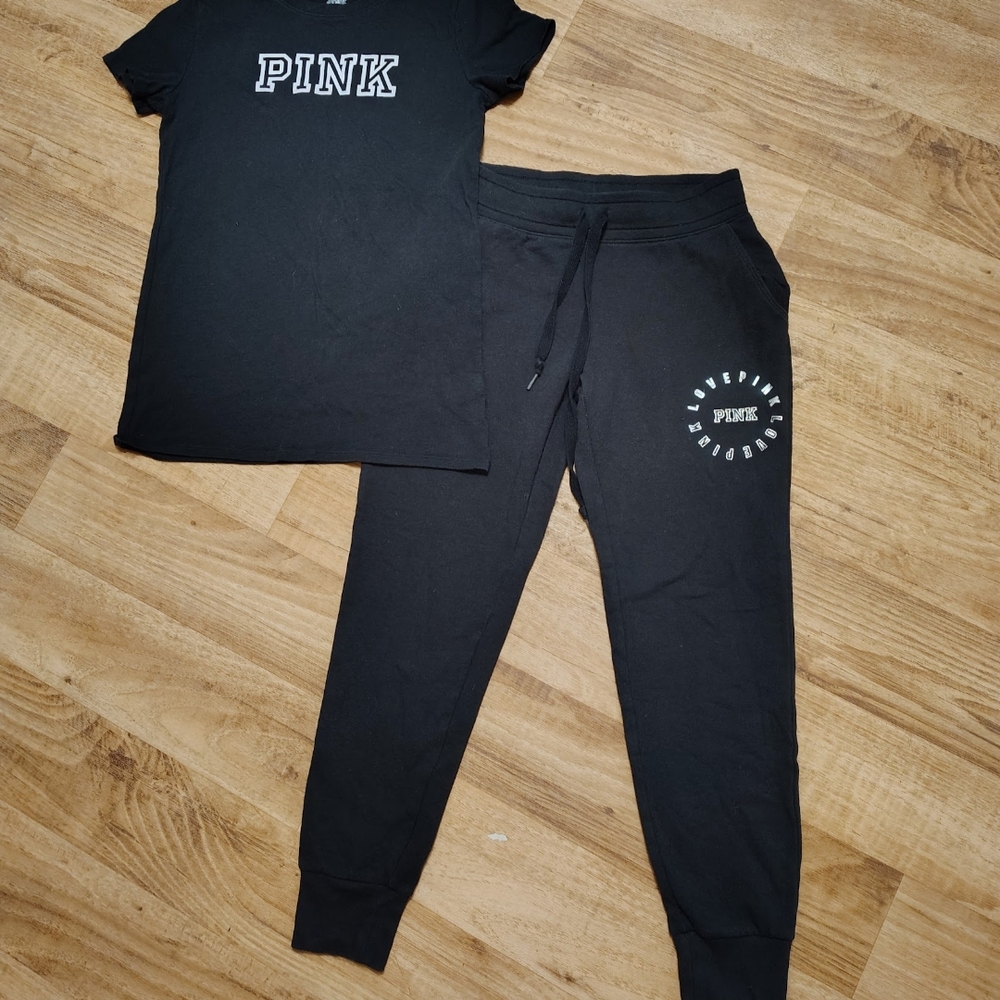 Black PINK T-Shirt and Joggers Set